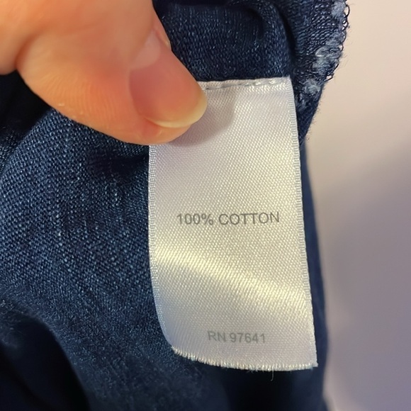 J. Jill Pure Jill Indigo Mini Shift Dress Denim Look Asymmetrical Back size S - Picture 8 of 16